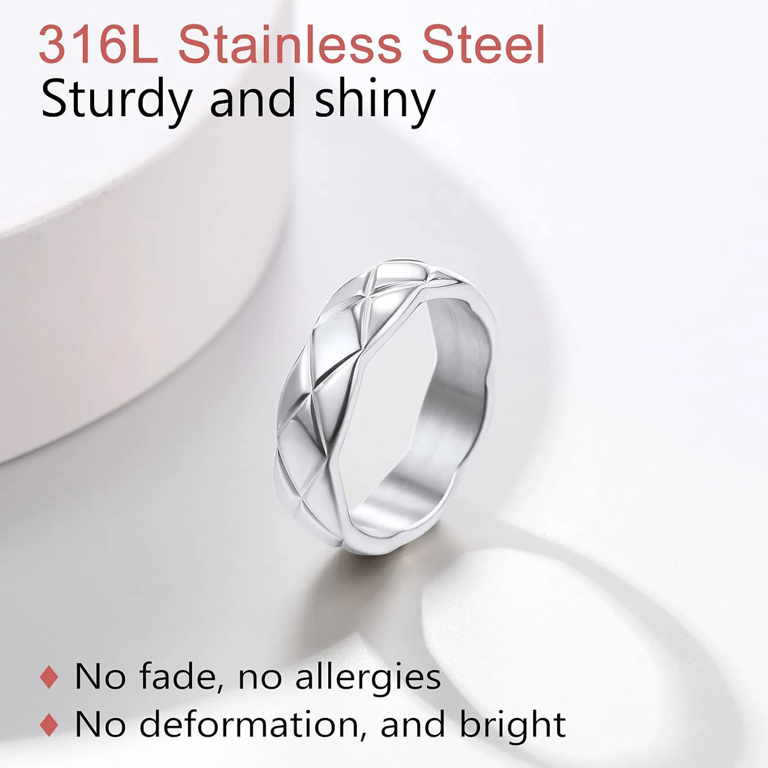 FindChic Stainless Steel Criss Cross/Cuban Link Band Rings for Men Women Width 6mm 9mm 11mm Size 5 to 12 Custom Engraved Personalized Engagement Promise Rings for Her/Him, Send Jewelry Gift Box