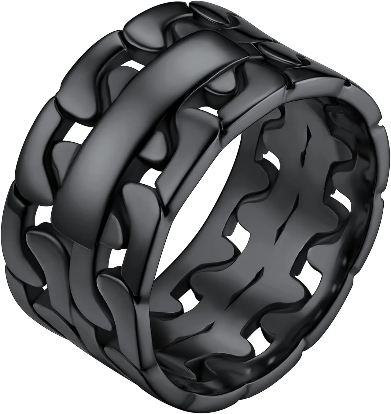 FindChic Stainless Steel Criss Cross/Cuban Link Band Rings for Men Women Width 6mm 9mm 11mm Size 5 to 12 Custom Engraved Personalized Engagement Promise Rings for Her/Him, Send Jewelry Gift Box
