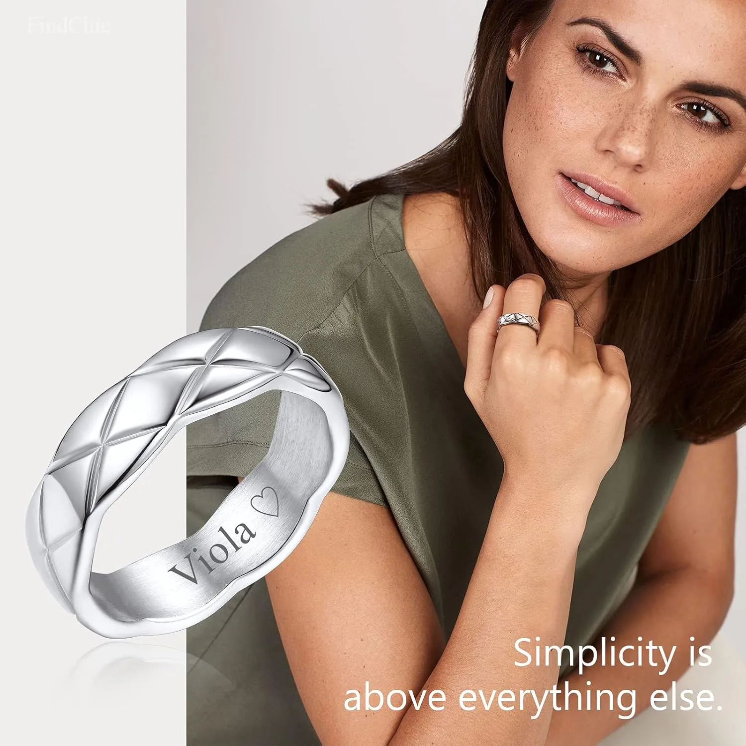 FindChic Stainless Steel Criss Cross/Cuban Link Band Rings for Men Women Width 6mm 9mm 11mm Size 5 to 12 Custom Engraved Personalized Engagement Promise Rings for Her/Him, Send Jewelry Gift Box