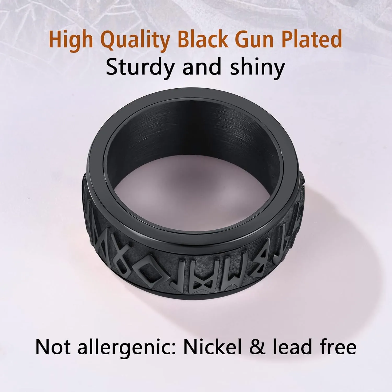 FindChic Stainless Steel Spinner Band Rings for Men Women Triple Moon/Trinity Celtic Knot Mixed Color/18K Gold Plated Width 8mm Size 7 to 14 Engraved Personalized Rotatable Anxiety Ring, Send Gift Box