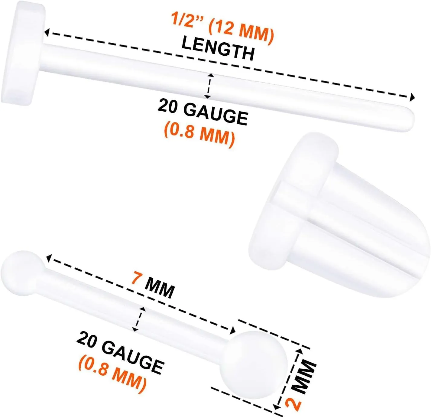 Flexible Acrylic Clear retainer ear plugs 20 Gauge Cartilage Lobe Earrings Helix Piercing Jewelry See More Theme