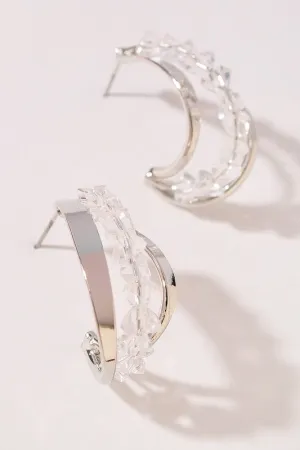 For The Win Crystal Silver Earrings