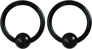 Forbidden Body Jewelry 316l Surgical Steel Captive Bead Piercing Hoop (Pair) 10G 12G 14G 16G 18G 20G, Diameter 6 to 12mm Black and Rainbow