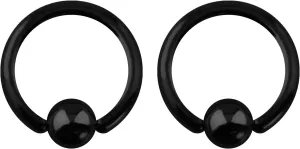 Forbidden Body Jewelry 316l Surgical Steel Captive Bead Piercing Hoop (Pair) 10G 12G 14G 16G 18G 20G, Diameter 6 to 12mm Black and Rainbow