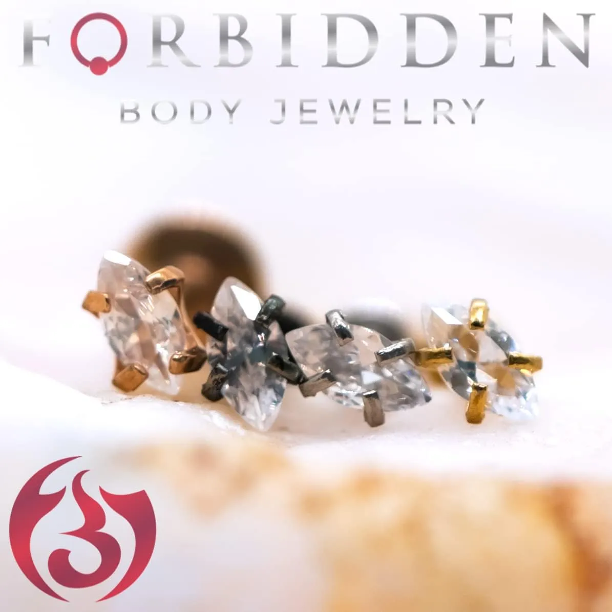 Forbidden Body Jewelry Tragus Earring, Labret Jewelry 16g, Tragus Piercing Jewelry Surgical Steel, Internally Threaded Surgical Steel Marquise CZ Labret Stud (Pick Color/Length)
