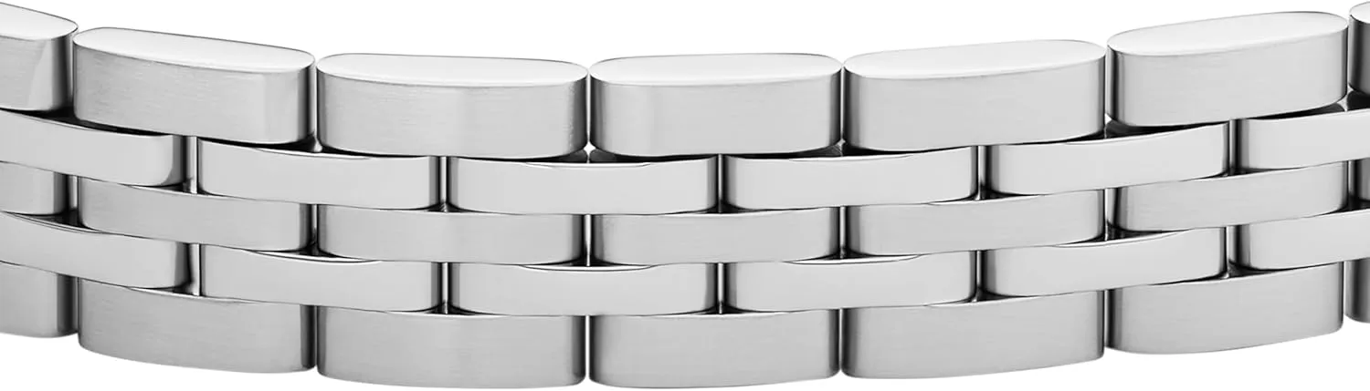 Fossil Men's Plated Stainless Steel Engravable Personalized Gift ID, Chain or Cuff Bracelet for Men
