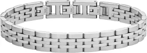 Fossil Men's Plated Stainless Steel Engravable Personalized Gift ID, Chain or Cuff Bracelet for Men
