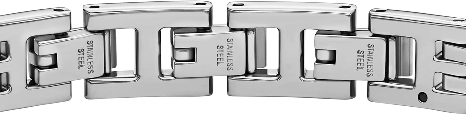 Fossil Men's Plated Stainless Steel Engravable Personalized Gift ID, Chain or Cuff Bracelet for Men