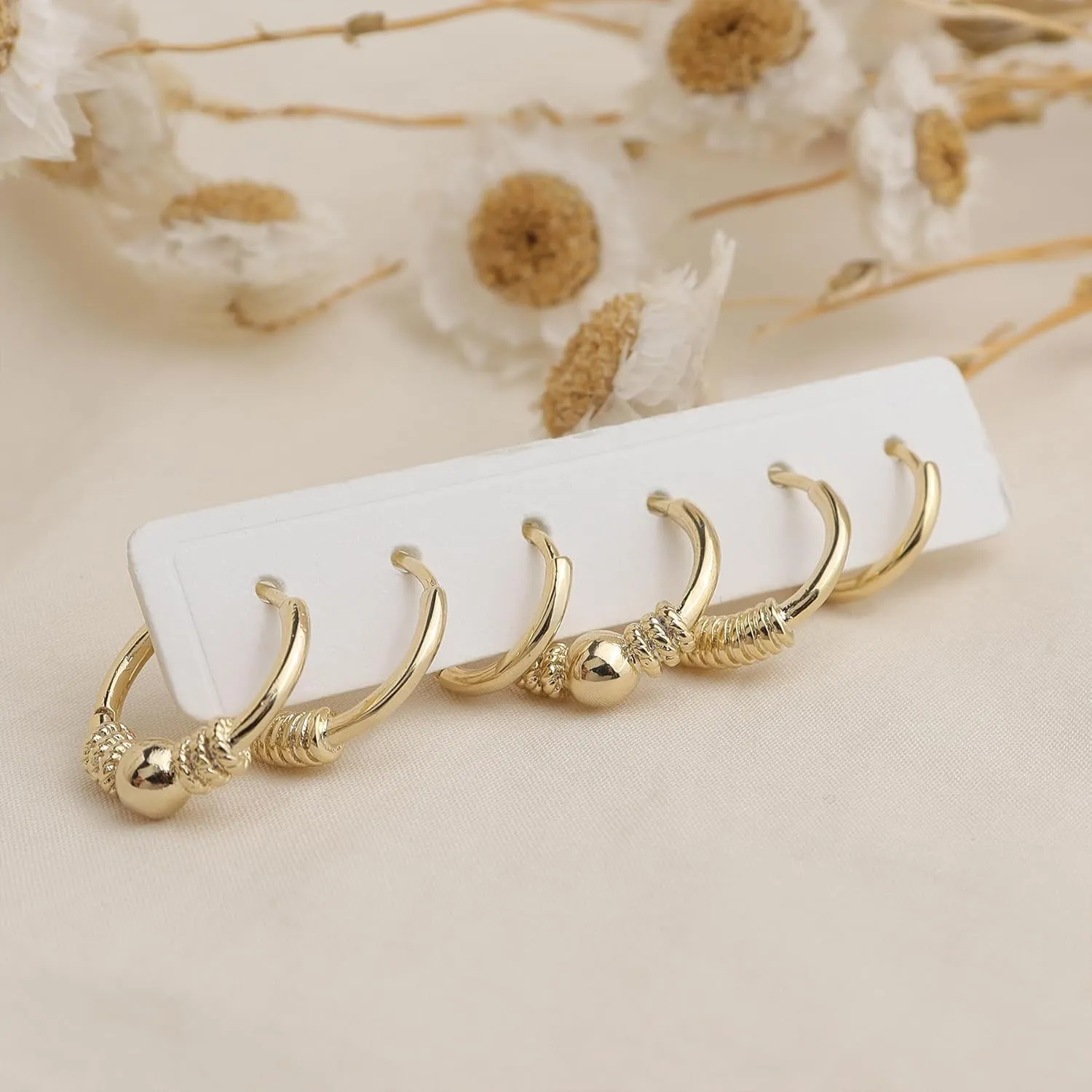 Frigatine 3 Pairs Small Hoop Earrings Set Stacks for Women, Cute Tiny Stackable Huggie Jewelry Gifts