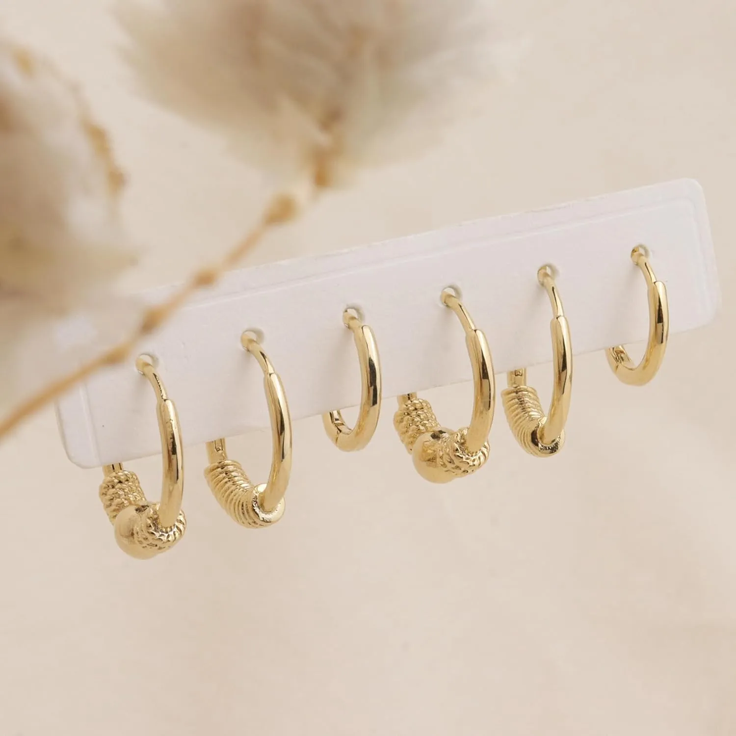Frigatine 3 Pairs Small Hoop Earrings Set Stacks for Women, Cute Tiny Stackable Huggie Jewelry Gifts