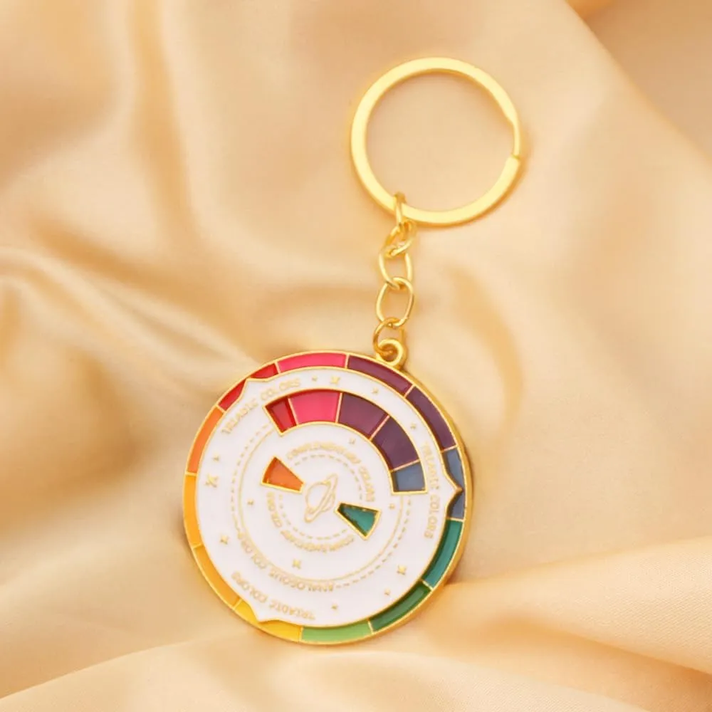 FunBoat Color Wheel Keychain - Creative Spinning Color Wheel Charm - Aesthetic Arts Gifts for Artists