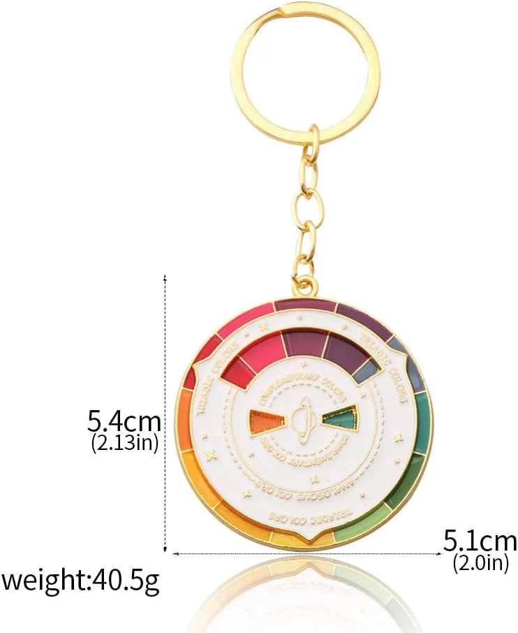 FunBoat Color Wheel Keychain - Creative Spinning Color Wheel Charm - Aesthetic Arts Gifts for Artists