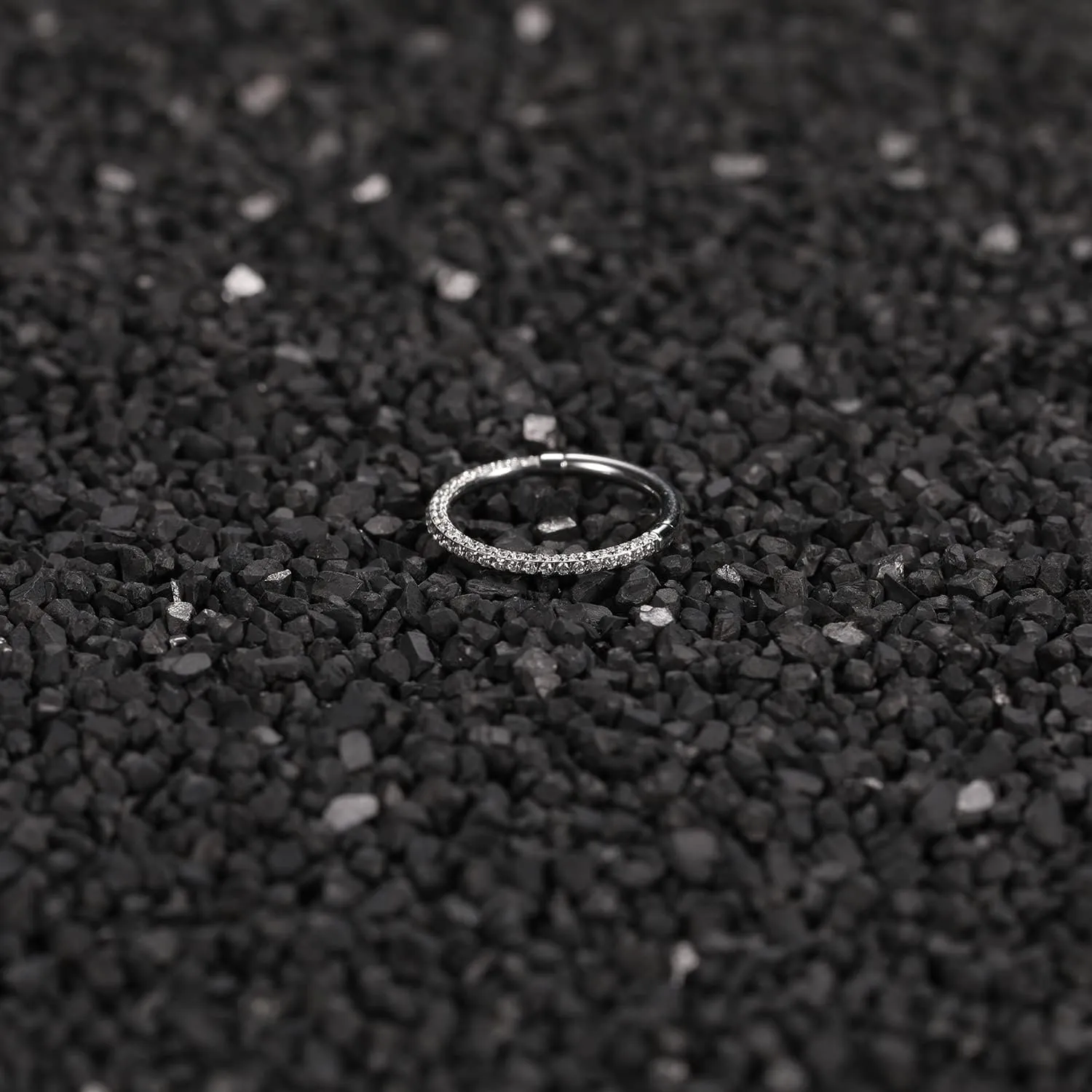FUNLMO 16G Nose Conch Ring Surgical Steel Helix Conch Tragus Earrings Cross Heart Design Hinge Segment Ring for Women Men