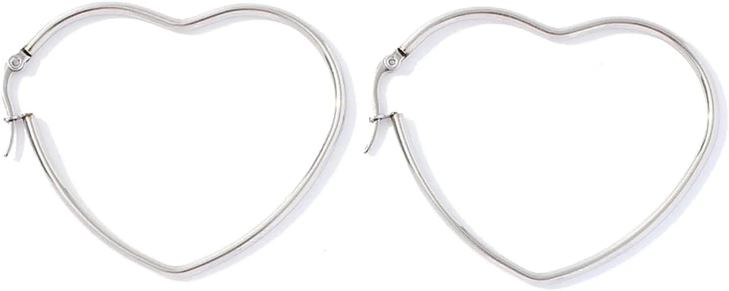 Geometric Hoop Earrings for Women Girls Minimalism Vintage Gold Stainless Steel Geometric Dangle Earrings Lightweight Thin Punk Loop Earrings Jewelry Gifts