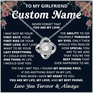 Girlfriend Necklace Custom Name, Girlfriends Necklace From Boyfriends, Girlfriend Birthday Gift, Valentine Christmas Gifts For Girlfriends, Meaningful Present For Her