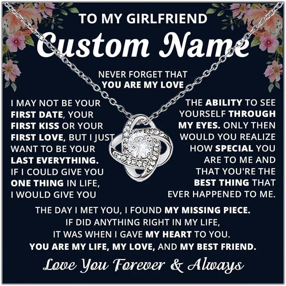 Girlfriend Necklace Custom Name, Girlfriends Necklace From Boyfriends, Girlfriend Birthday Gift, Valentine Christmas Gifts For Girlfriends, Meaningful Present For Her