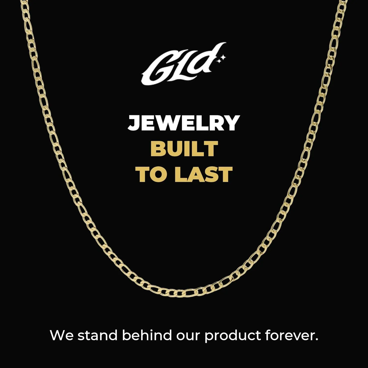 GLD Figaro Chain for Men and Women - 18K - 3MM, 4MM and 6MM