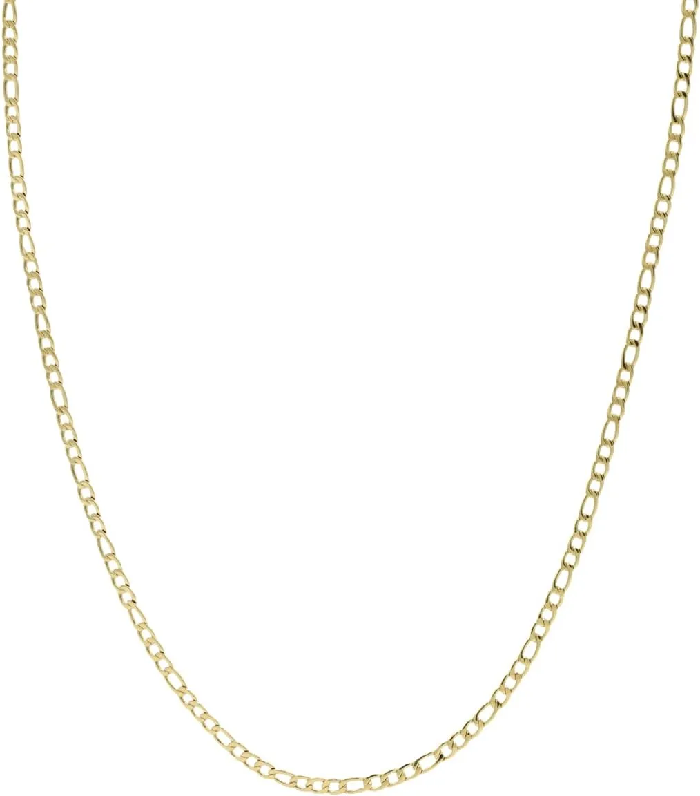 GLD Figaro Chain for Men and Women - 18K - 3MM, 4MM and 6MM