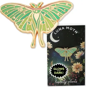 Glow-in-the-Dark Luna Moth Enamel Pin  Unique Gothic Accessory for Goth Aesthetic Jewelry Lovers, Luna Moth Gift