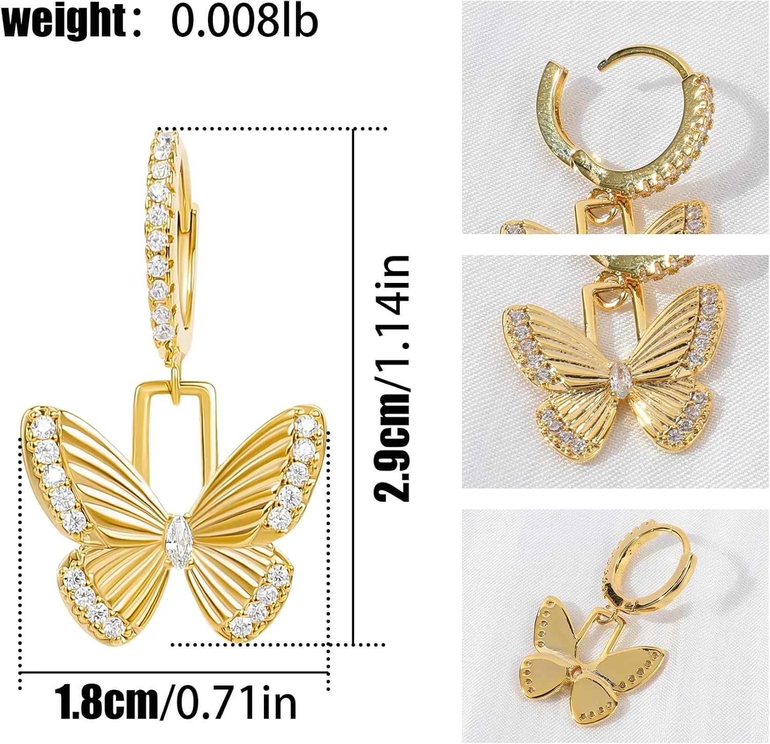 Gold Animal Fruit Huggie Hoop Earrings for Women, 14k Gold Plated Dangle Cute Small Scorpion Cross Bow Butterfly Cherry Rocket Leopard Charm Hoop Earrings Fashion Drop Earrings Jewelry Gifts