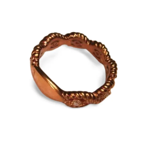 Gorgeous Estate 14K Pink Rose Gold Diamond Eternity Wedding Band Ring