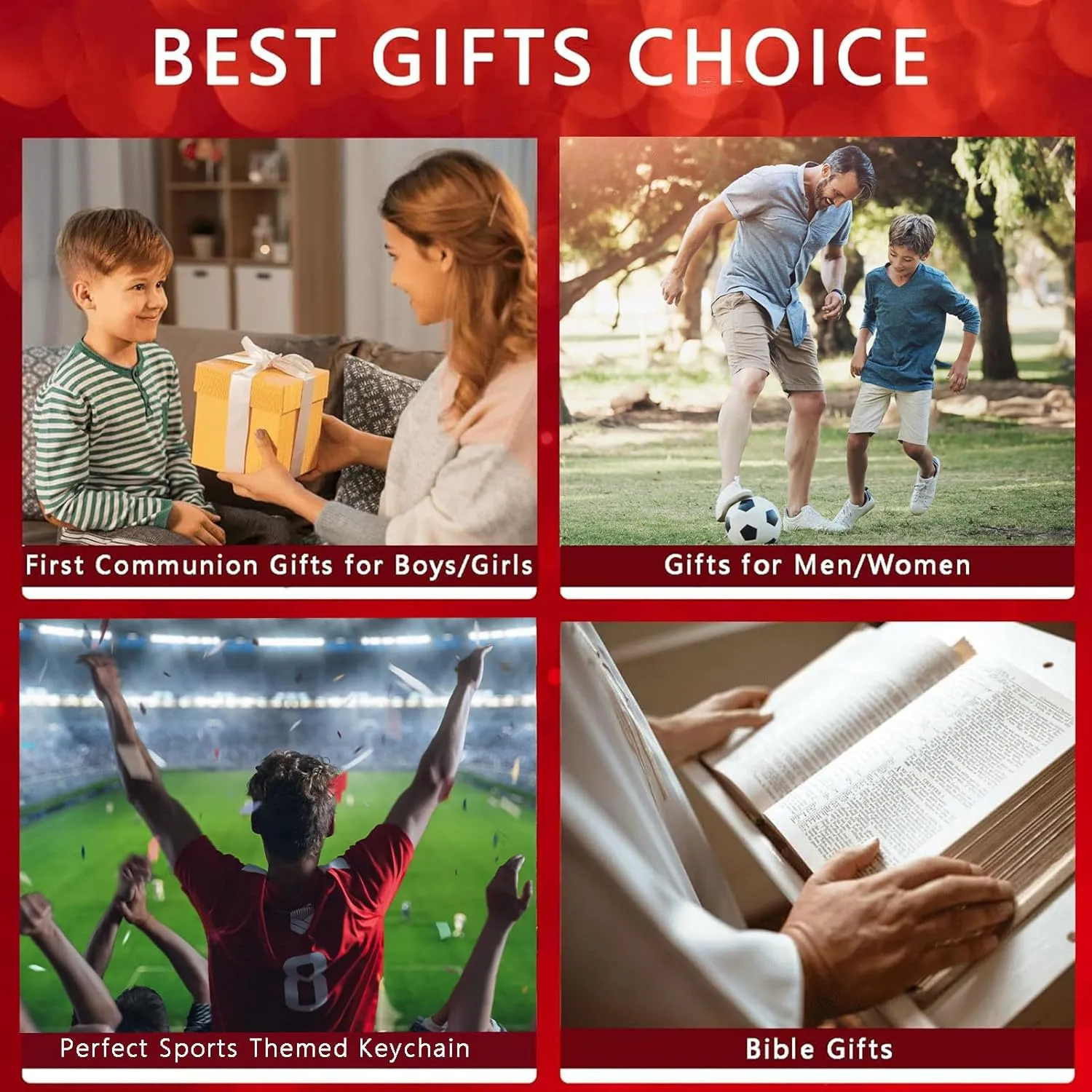 Graduation Gifts-Football/Baseball/Soccer/Basketball Keychain for Men First Communion Baptism Confirmation Mens Gifts