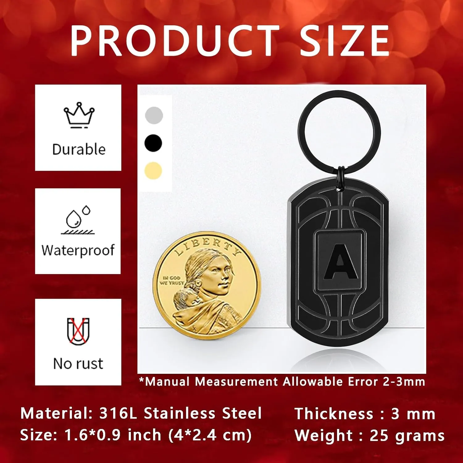 Graduation Gifts-Initial Keychain Gifts for Men,Basketball Dog Tag Mens Keychains