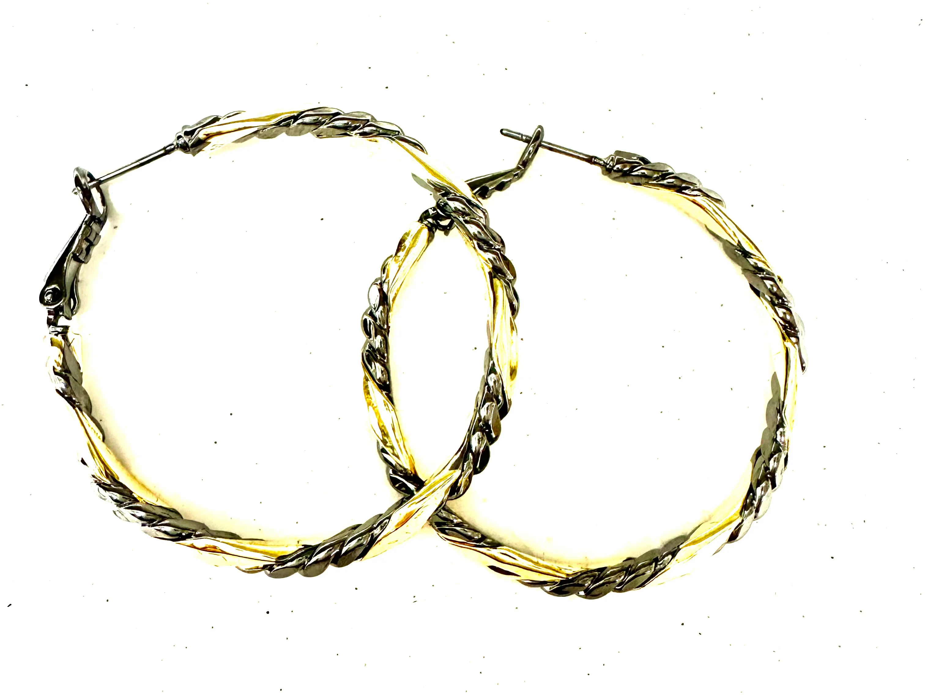 Gunmetal and Gold Hoops