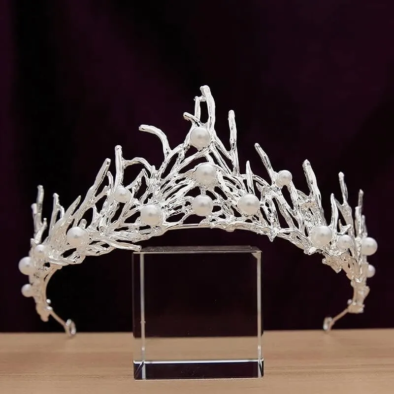 Hair Jewelry Crown Tiaras for Women Luxury Crystal Crown for Women Wedding Accessories Bride Queen Tiaras and Crowns Bridal Hair Accessories Mariage Tiara Crown,Imitation Rhodium Plated