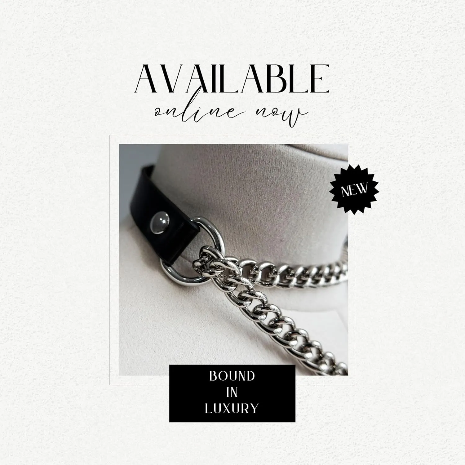 Handmade Black Heart Choker Collar For Women, Punk Gothic O-ring Slip Chain Necklace with Adjustable Vegan Leather Buckle