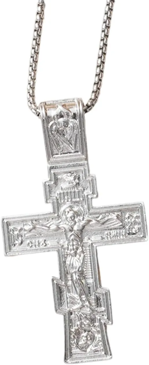 Handmade Jesus Crucifix Pendant, Retro Personalized Catholic Jesus Vintage Men Pendant Necklace, Antique Silver/Gold Silvers Tone, Christian Jewelry for Fashion Accessories Creative Gift