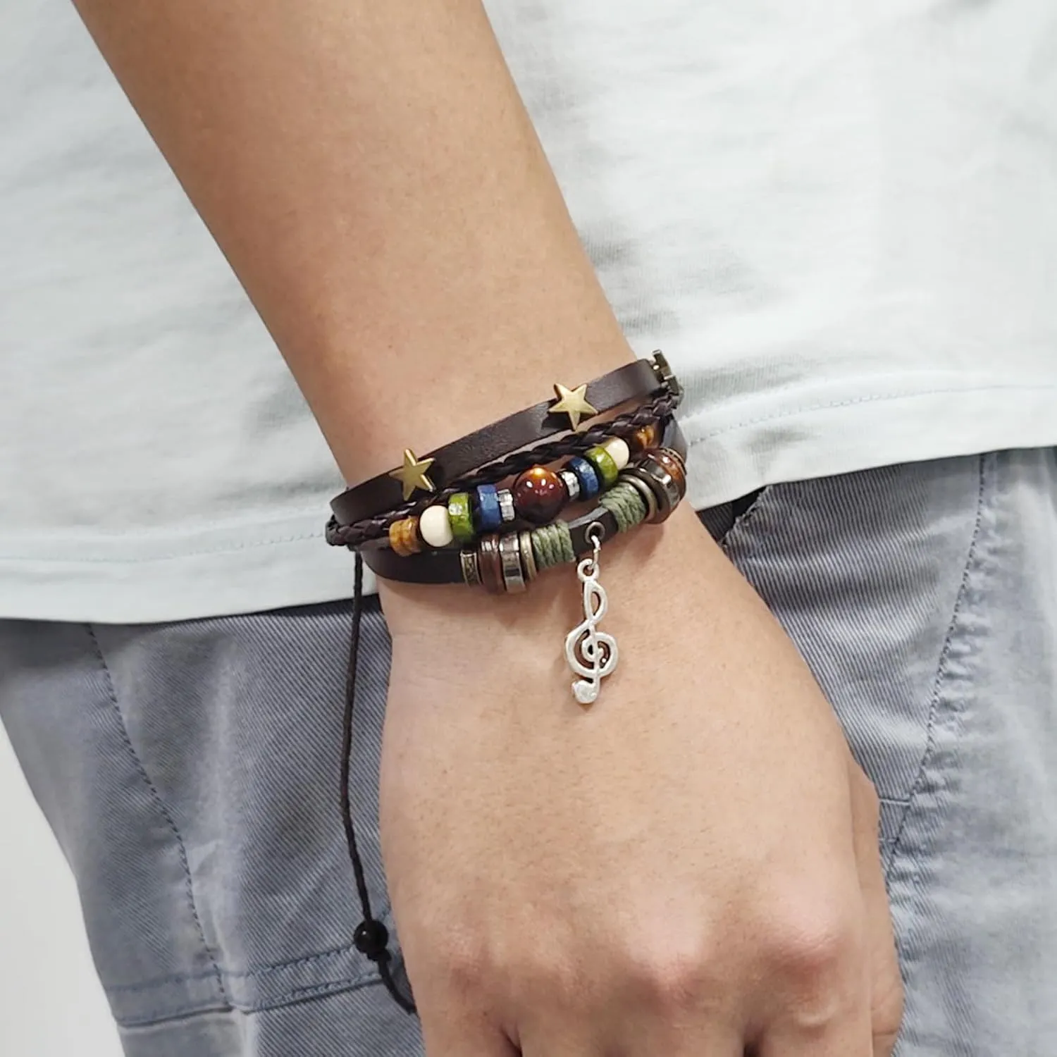 Handmade Multi-Strand Beaded Bracelet,Fairy Core Grunge Accessories,Hippie Clothes for Women Bohemian,Therian Bracelet for Men,Boho Style Clothing Girl Jewelry