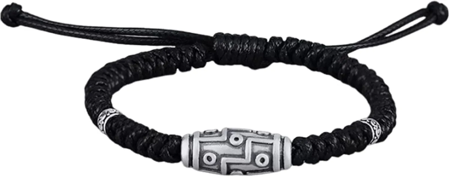 Handmade Weave String Bracelet,999Silver Jewelry Decoration Wristband,Adjustable Unisex Friendship Band For Men and Women Gift