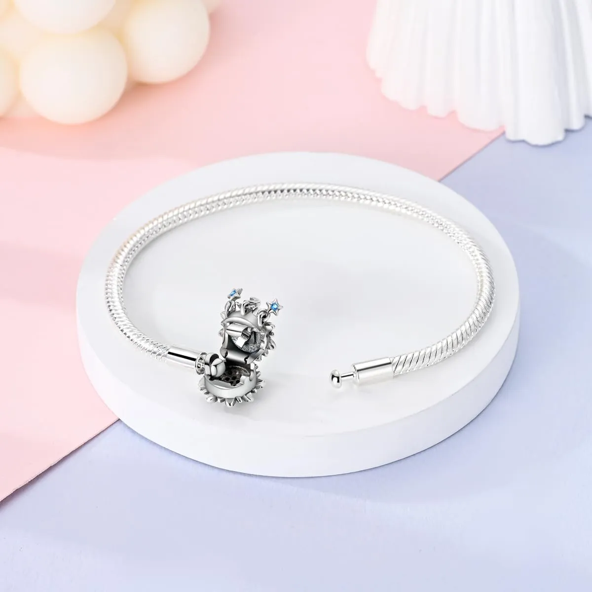 Hapour 925 Sterling Silver Charms Bracelet for Women Butterfly Friend Heart Moon and Star Snake Chain Charm Bracelet with 5A Cubic Zirconia