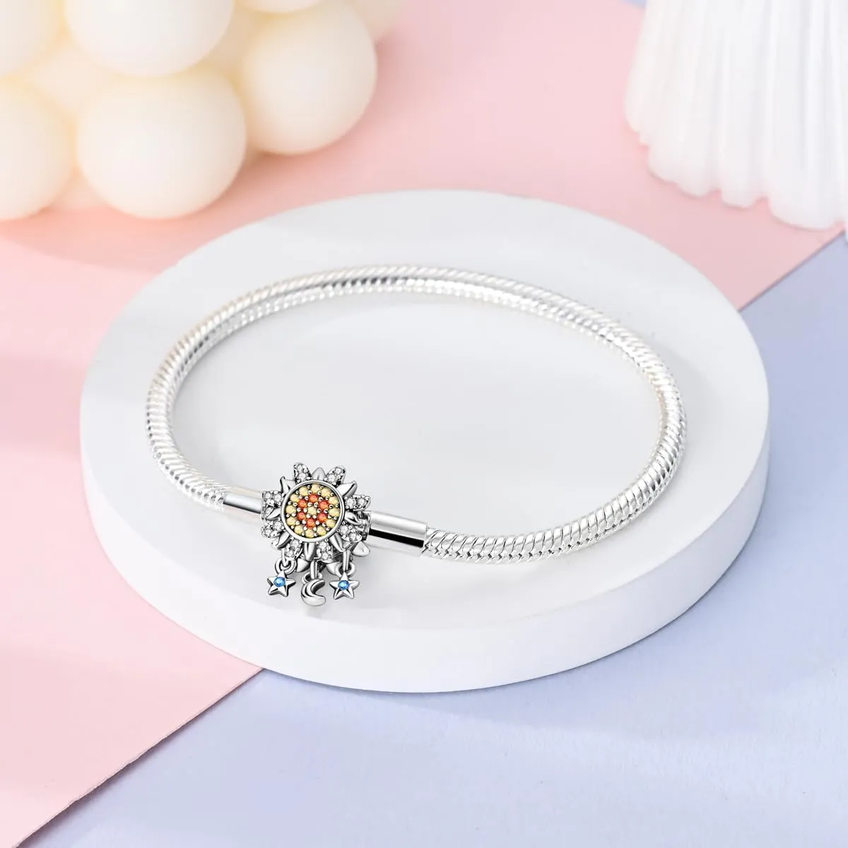 Hapour 925 Sterling Silver Charms Bracelet for Women Butterfly Friend Heart Moon and Star Snake Chain Charm Bracelet with 5A Cubic Zirconia