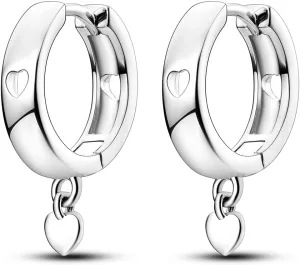 Hapour 925 Sterling Silver Hoop Earrings for Women Teen Dangle Hollow Heart Small Earrings for Sensitive Ears Huggie Hoop Earrings Hypoallergenic Jewelry Gifts for Her