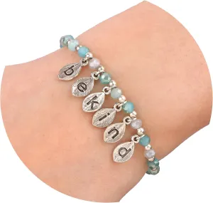 Healing Inspirational Bracelets with Letter Beads 4mm Glass Beaded Inspire Love Bracelet Friendship Gifts Women Bracelet Jewelry