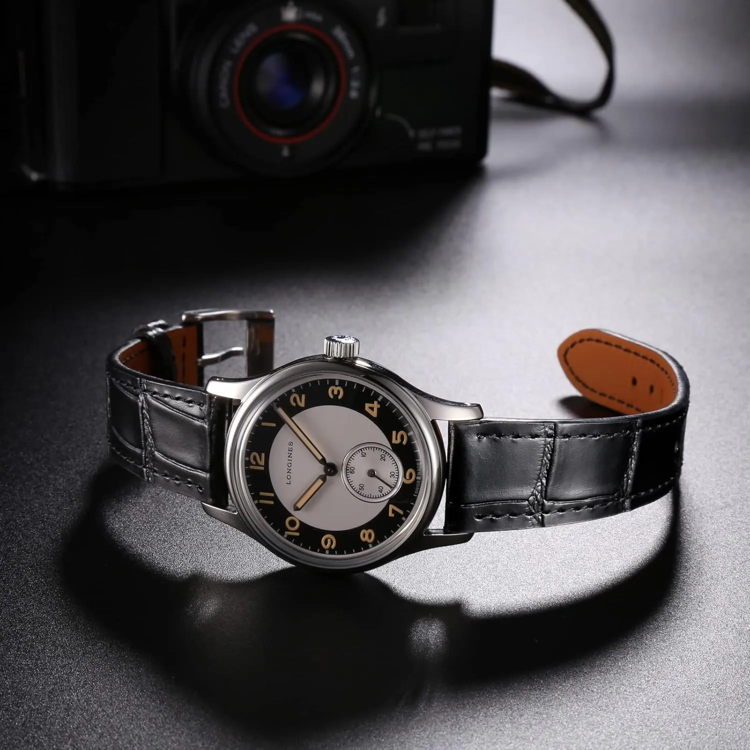 Hemsut Alligator Grain Leather Watch Band, Quick Release Genuine Leather Watch Strap 18mm,19mm, 20mm, 21mm 22mm for Men and Women