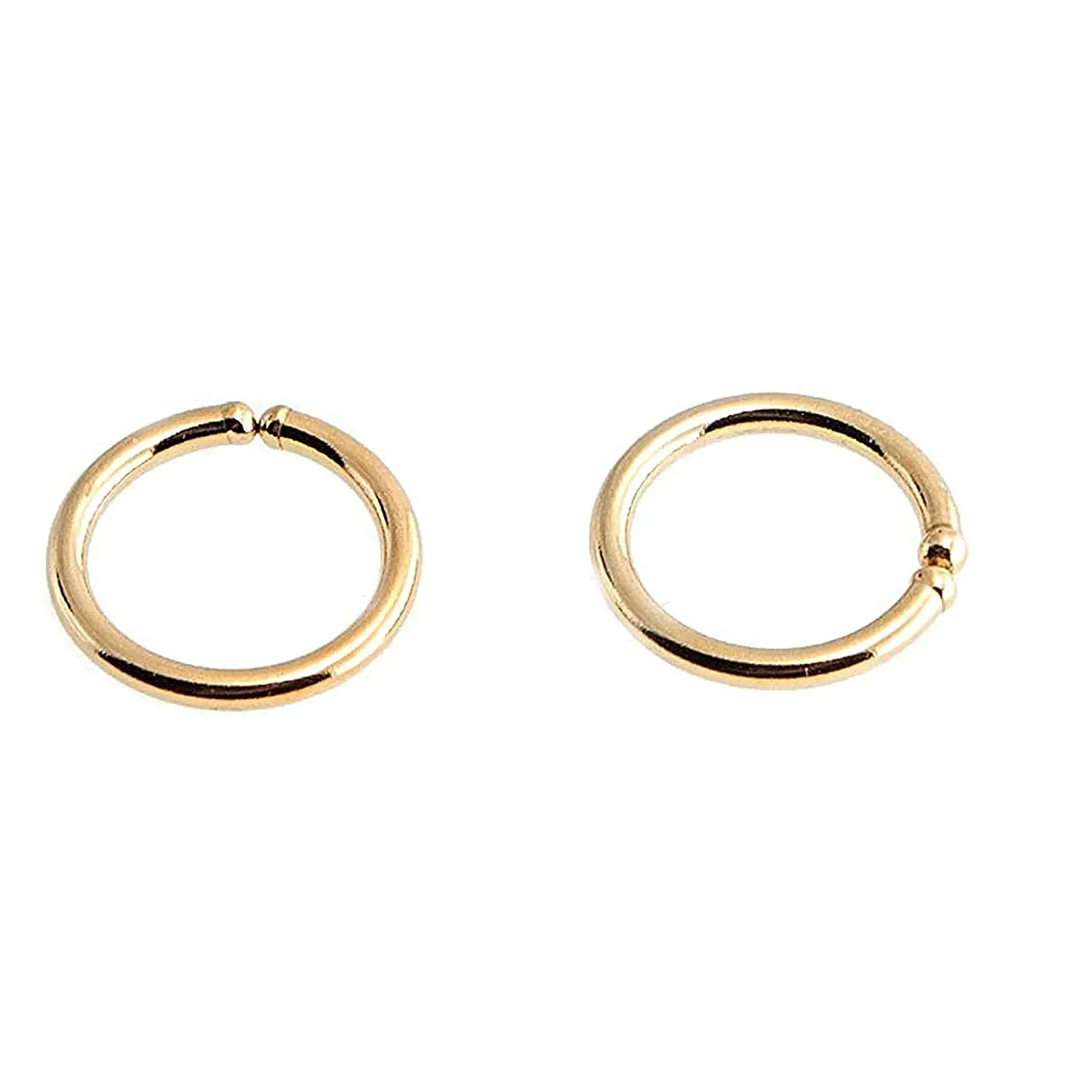 Hoop Earrings Cartilage Nose Septum Ear Helix Tragus Rings Multiple Piercing Jewelry for Women Hypoallergenic Thin Tiny Hoops (5mm | 20 GA, 14K Gold Filled)