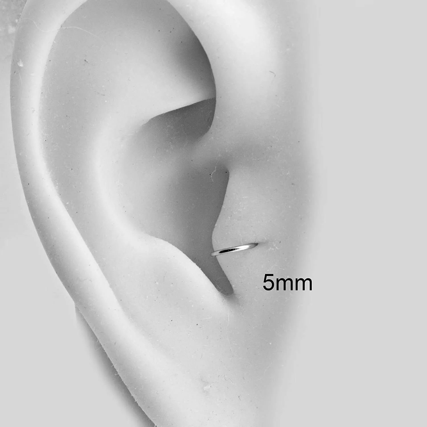 Hoop Earrings Cartilage Nose Septum Ear Helix Tragus Rings Multiple Piercing Jewelry for Women Hypoallergenic Thin Tiny Hoops (5mm | 20 GA, 14K Gold Filled)