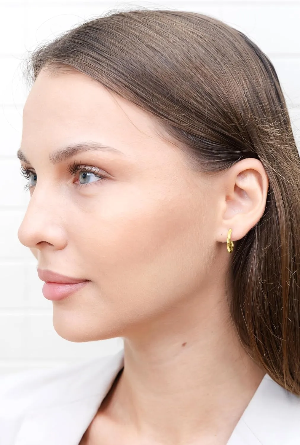 Hoops & Loops 925 Sterling Silver Hoop Earrings for Women, 14K Gold, Rose Gold Plated, Black Twisted Click-Top Round Hoop Earrings for Women, Hypoallergenic, Lightweight, High Polished Twist Design Hoops 15/20/25/30/35/40/50/60mm