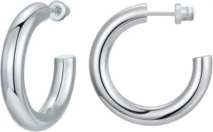 Hopply 4mm Wide Gold Open Hoop Earrings for Women,Lightweight Hypoallergenic Stainless Steel Chunky Thick Hoop Earrings For Girls Trendy Jewelry Gifts 20/25/35mm