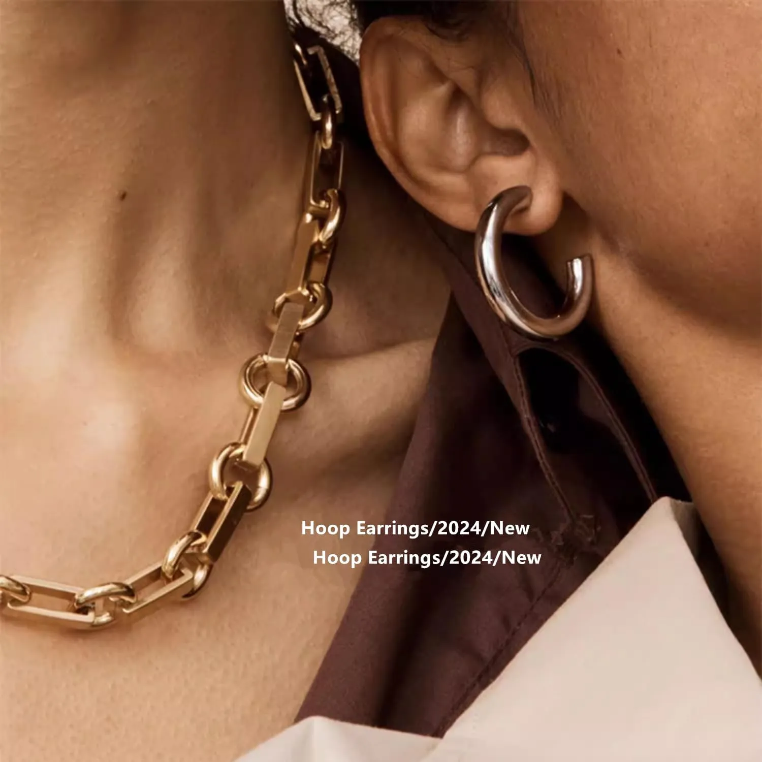 Hopply 4mm Wide Gold Open Hoop Earrings for Women,Lightweight Hypoallergenic Stainless Steel Chunky Thick Hoop Earrings For Girls Trendy Jewelry Gifts 20/25/35mm