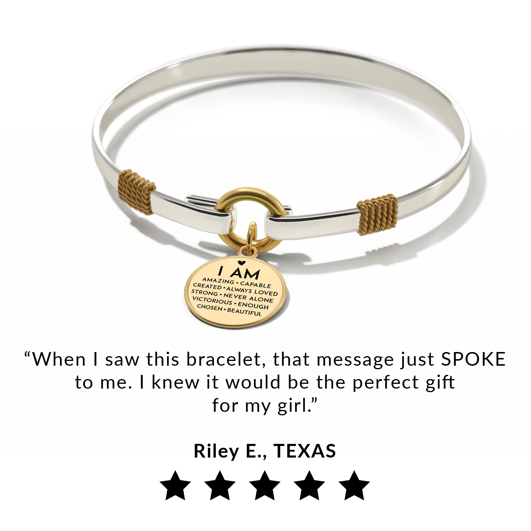 I Am Inspiration Two-Tone Bracelet