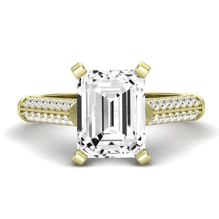 Iberis - Emerald Lab Diamond Engagement Ring (IGI Certified)