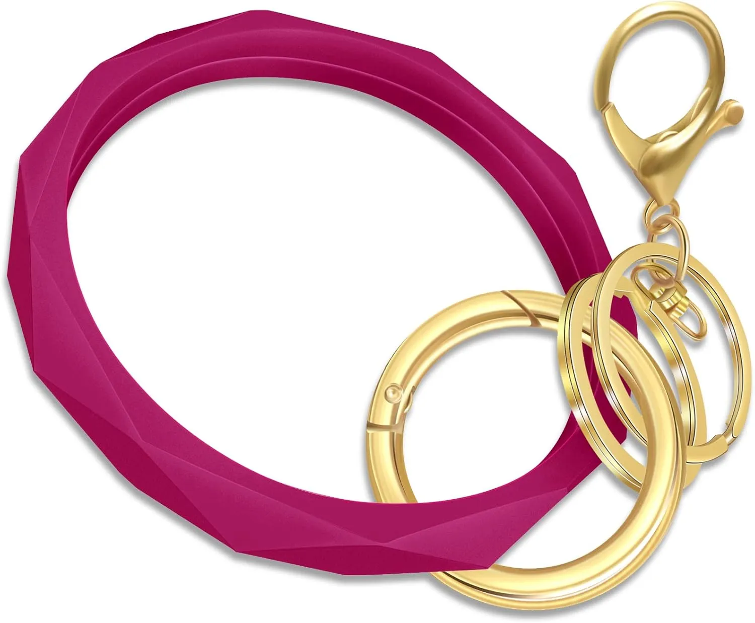Idakekiy Key Ring Bracelets, Silicon Wristlet Keychain Circle Key Chain Ring Bangle Keyring for Women Girl