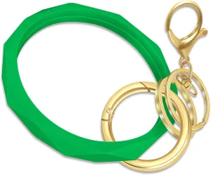 Idakekiy Key Ring Bracelets, Silicon Wristlet Keychain Circle Key Chain Ring Bangle Keyring for Women Girl