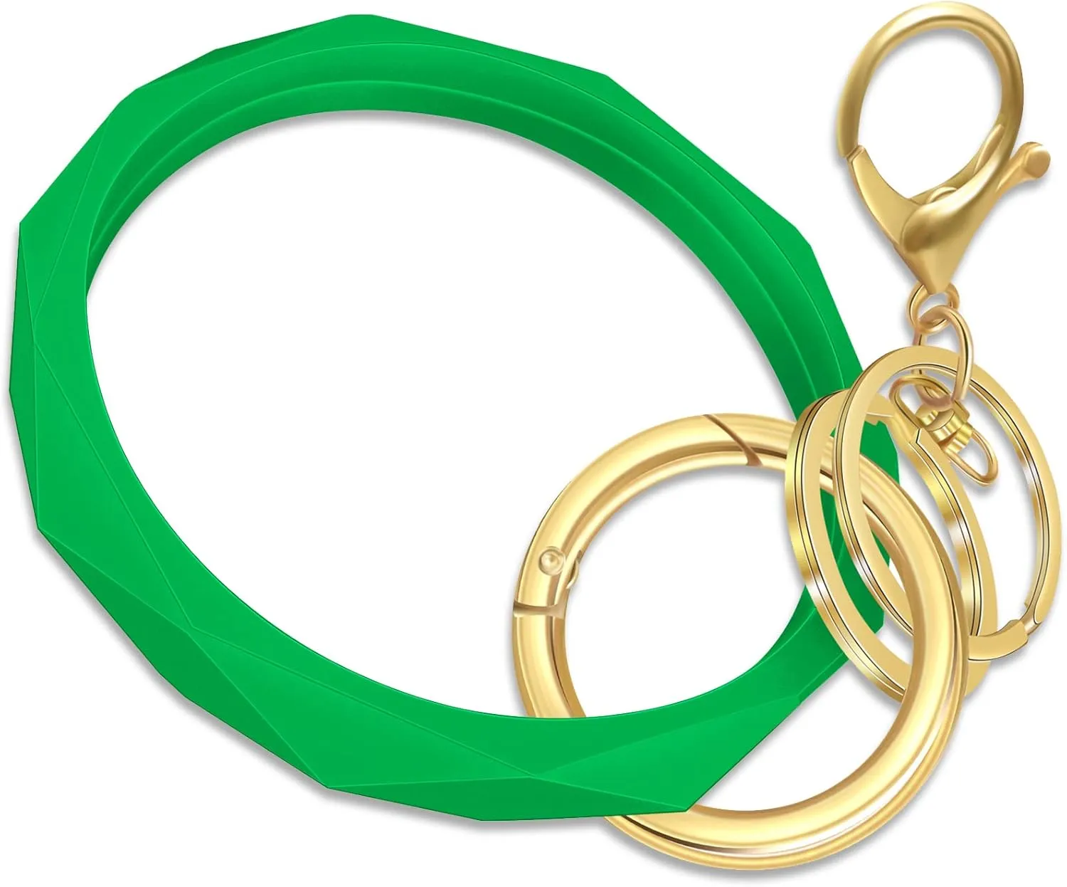 Idakekiy Key Ring Bracelets, Silicon Wristlet Keychain Circle Key Chain Ring Bangle Keyring for Women Girl