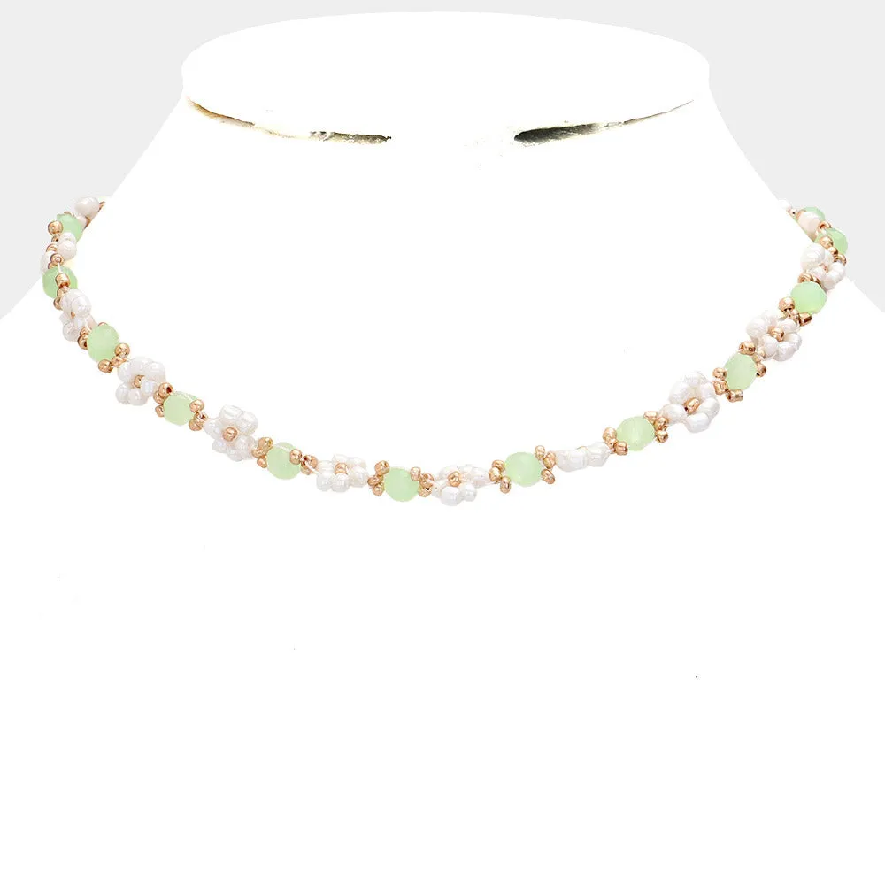 iLLASPARKZ Flower Beaded Necklace