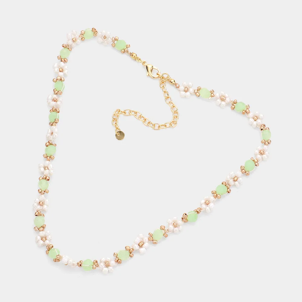 iLLASPARKZ Flower Beaded Necklace